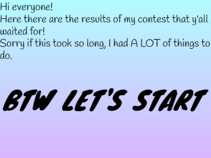 RESULTS!
