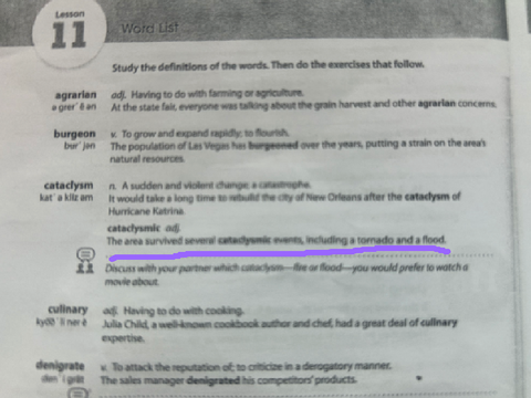 Vocab packet is mean