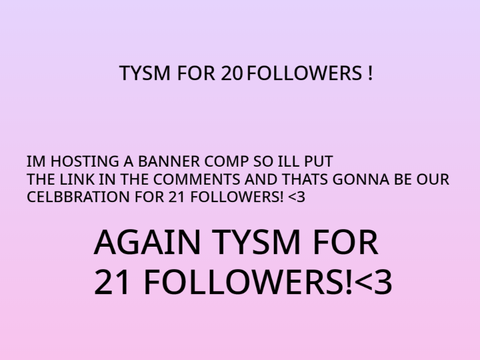 TYSM YALL!