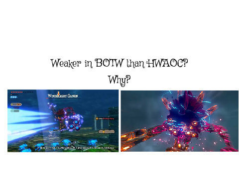 Why is Windblight Ganon so much stronger in HWAOC than in BOTW?