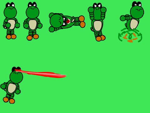 Yoshi Sprites So Far Custom Sprite