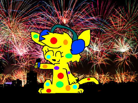 Firework cat