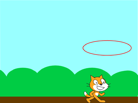 Basket ball with a cat and a moving hoop