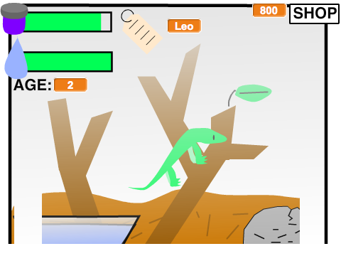  2D Virtual pet lizard
