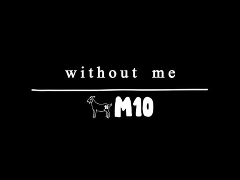 Without me overlay text messi
