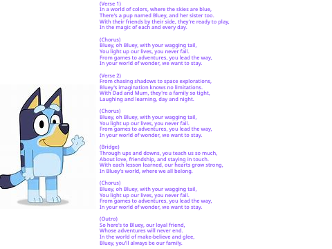 Bluey Song
