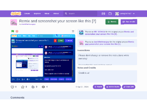 Remix and screenshot your screen like this [8]