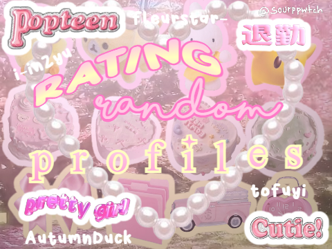 ᡣ੭ R♡t✦ng rand◌m pr◌fꔫles