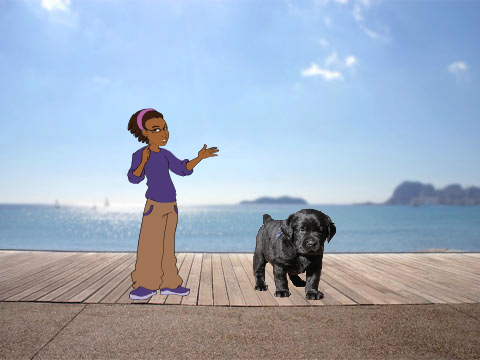 angy teen and puppy