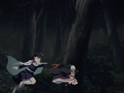 Kanao vs Mini Nezuko (I made it at school so don't ask :')