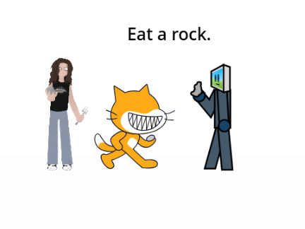 I, too, eat a rock.
