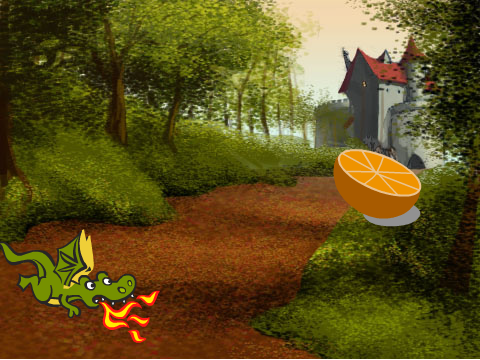 Dragon eats orange