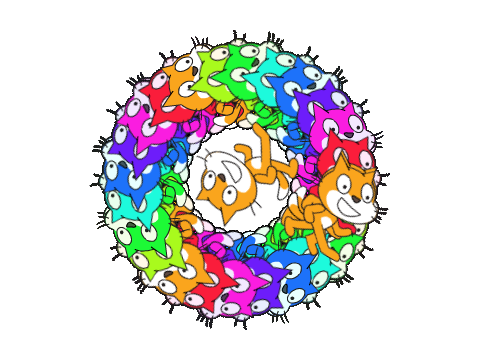 Cat in a rainbow