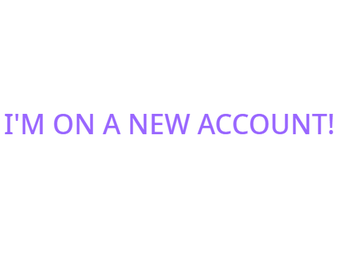 i'm on a new account
