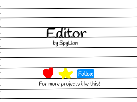 Editor ✏ || A Game