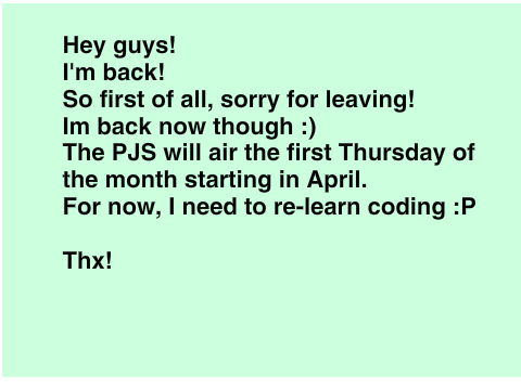 I'm Baaaaaaaaaaaaack!