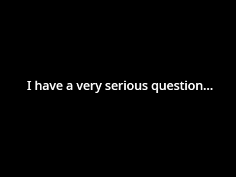 Very Serious Question...