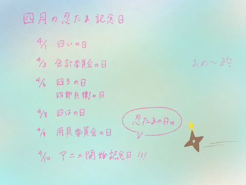 4月の忍たま記念日