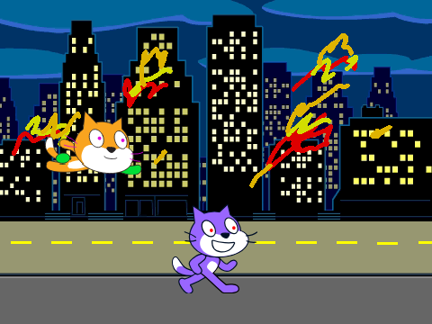 Super Scratch Cat vs Evil Scratch Cat