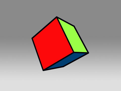 Gale3D filled and shaded cube example