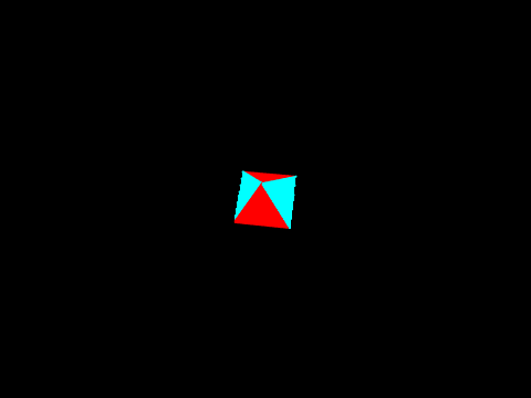Orthagonal 3D Spinning Pulsating Neon Octohedron