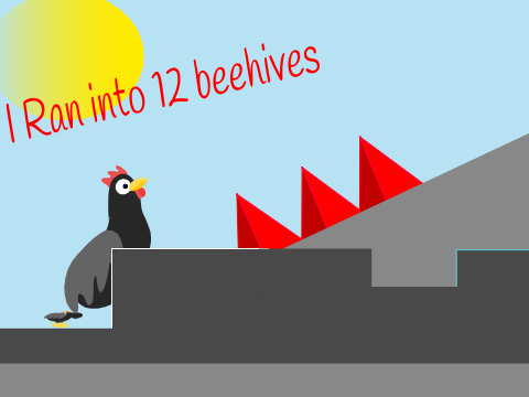 I ran into 12 beehives 
