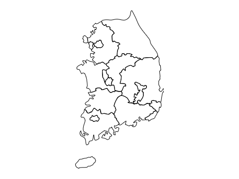 大韓民国 地図 / South Korea Map