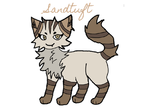 My first warrior cat art ( pls no hate) this is Sandtuft 
