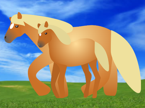 Custom horse and foal for DisneyAesthetic