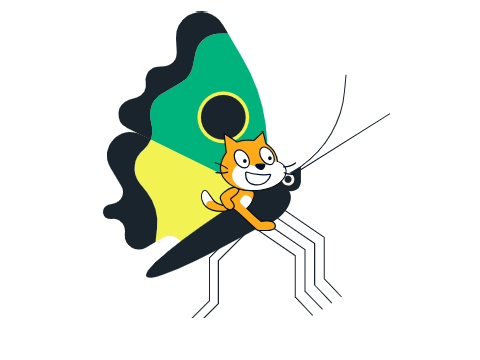 scratch cat on a butterfly