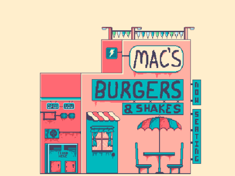 Pixel Art Burger Store