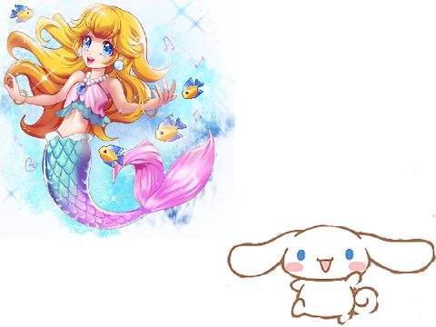 About mermaid peach: Princess peach: Showtime!! (with cinnamoroll)