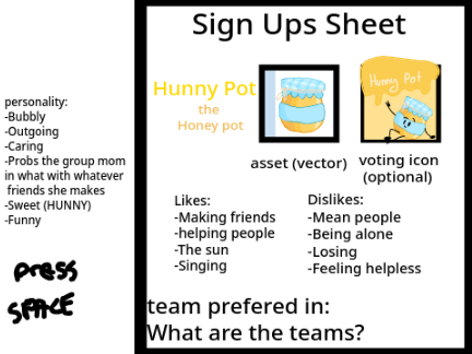 B.F.I.D.K. (battle for intersting democresies kake) sign up\\\\\\\\\