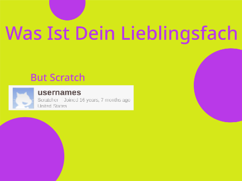 Was Ist Dein Lieblingsfach But Scratch Usernames