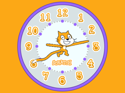 Scratch Cat Clock