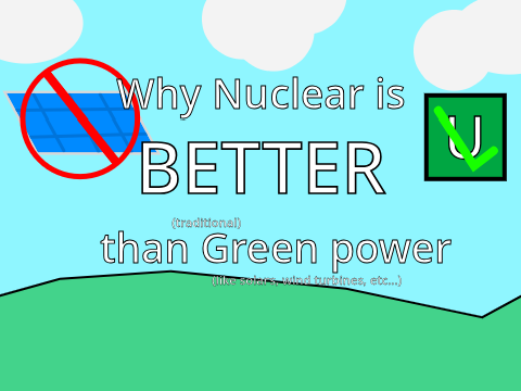 Why Nuclear power is BETTER than traditional Green power.