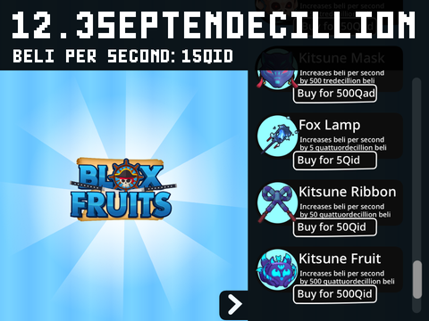 [KITSUNE UPDATE] Blox Fruits Clicker 