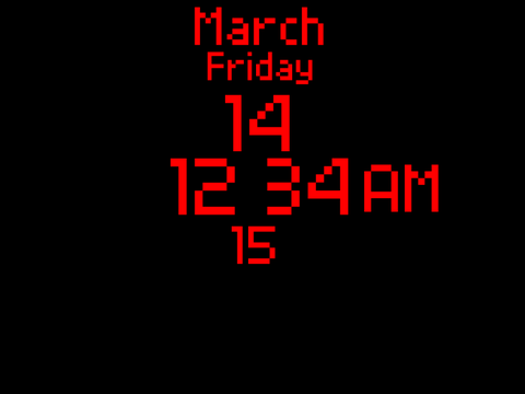 Time in alarm clock format