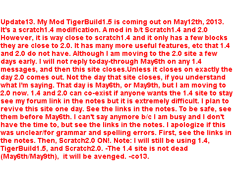 Update13-Coming Soon-Tigerbuild1.5 