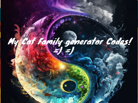 My Cat Family Generator codes!