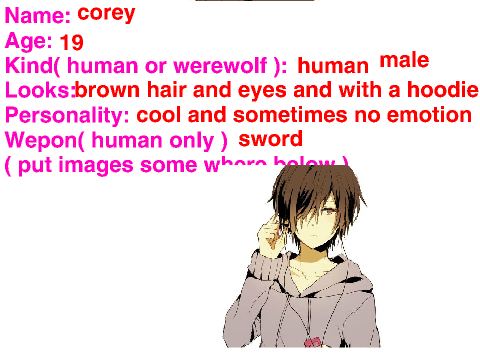 Werewolf, Human sign up remix corey
