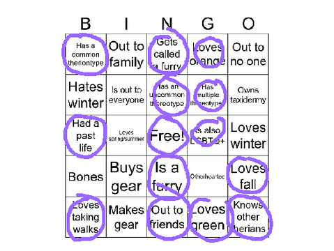 Therian Bingo