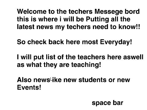 techer message bord