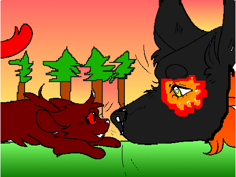redblood the pup and is mom flamenight