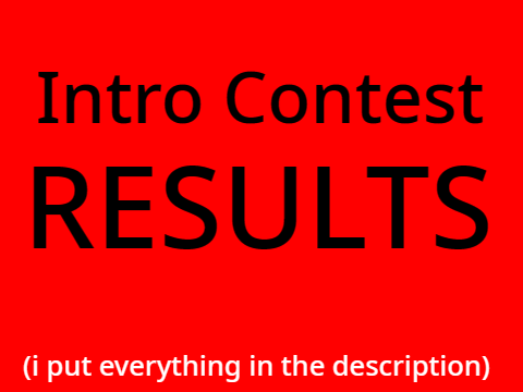 Intro Contest RESULTS