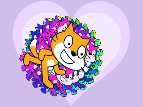 a spinning rainbow cat and you control his size :) x4