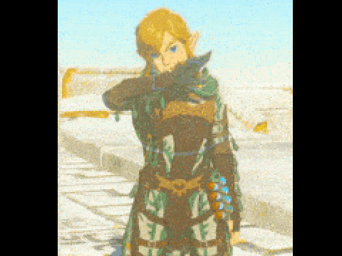 Link doing the Naruto hand signs