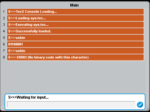 TecX Console Alpha v0.2