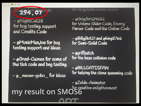 speedrun SMOS6 : 294.07 sec.
