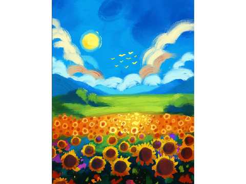 Expressionist Sunflowers